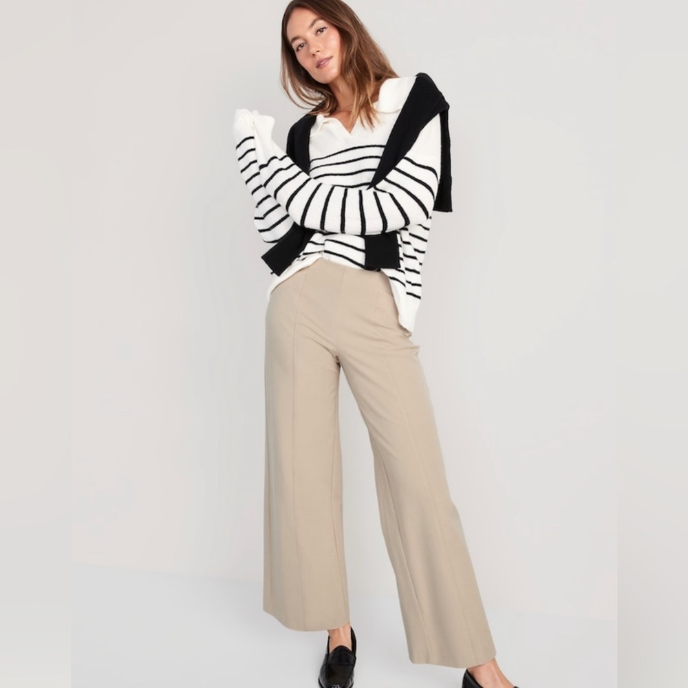 High-Waisted Pull-On Pixie Wide-Leg Pants for Women